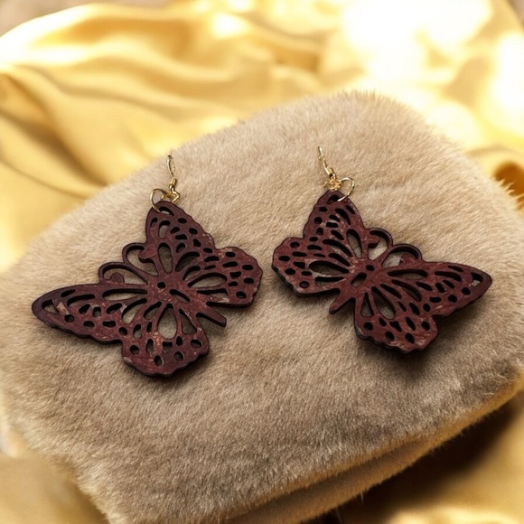 Butterfly earrings Super light Bohemian Hippie style. 70’s style Vintage vibes - Picture 12 of 14